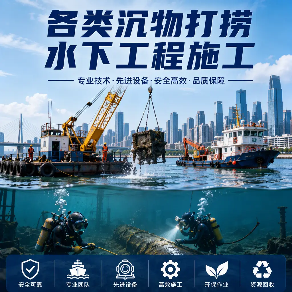 泰州各类沉物打捞,水下工程施工